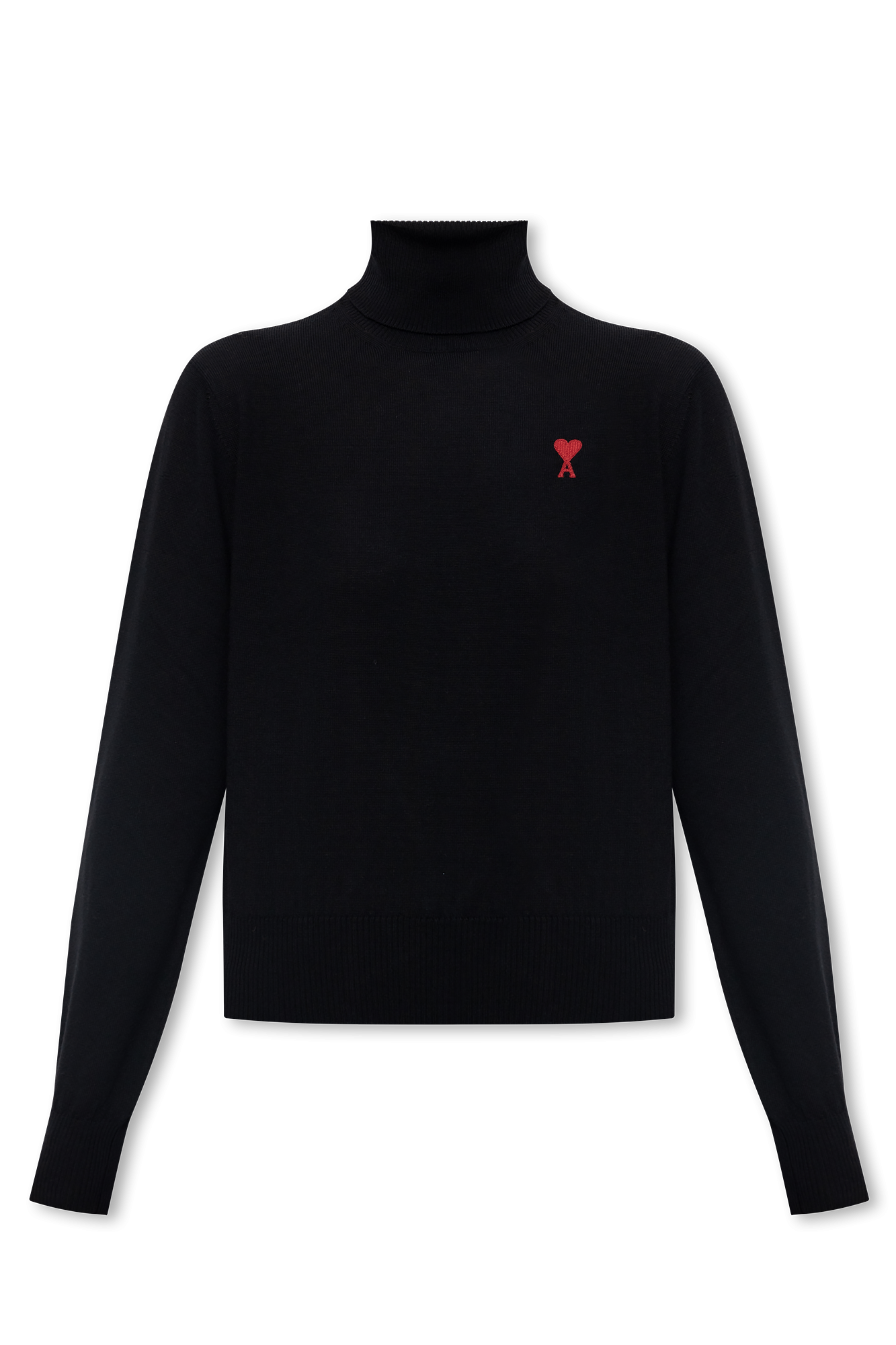 Ensemble sportswear noir texturé - Black Wool turtleneck sweater